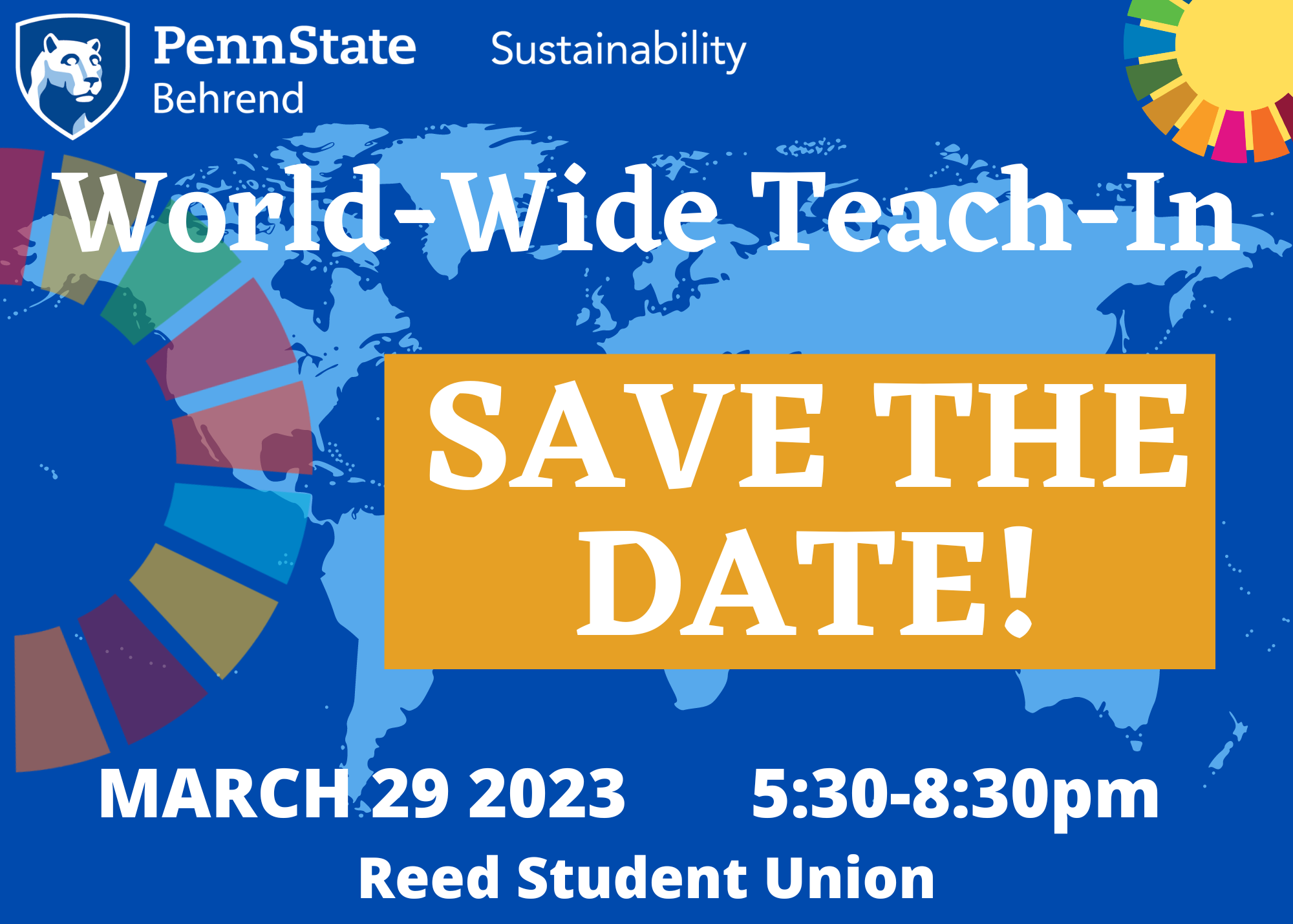 "Save the Date" poster for World-Wide Teach-In
