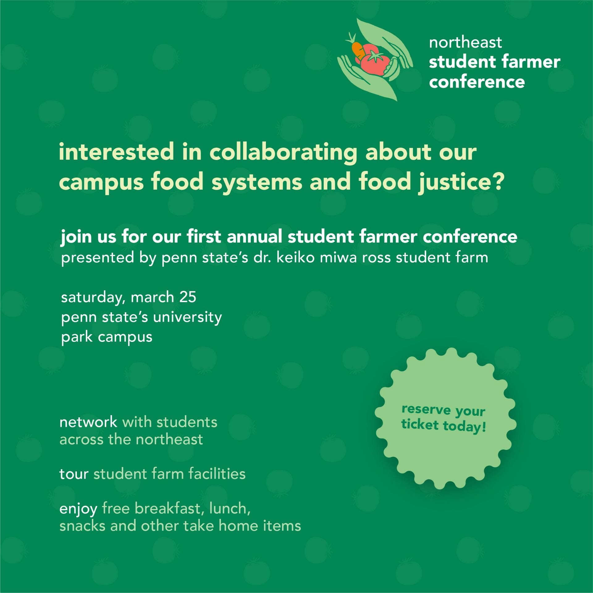 Flyer for Student Farmer Conference