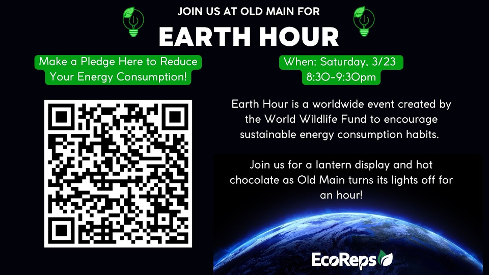 Flyer with QR code for Earth Hour