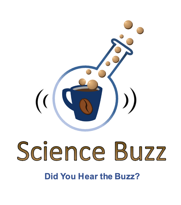 Science Buzz logo of coffee cup inside a beaker