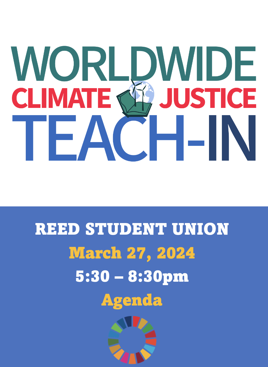 Flyer for Behrend Worldwide Climate Justice Teach-In